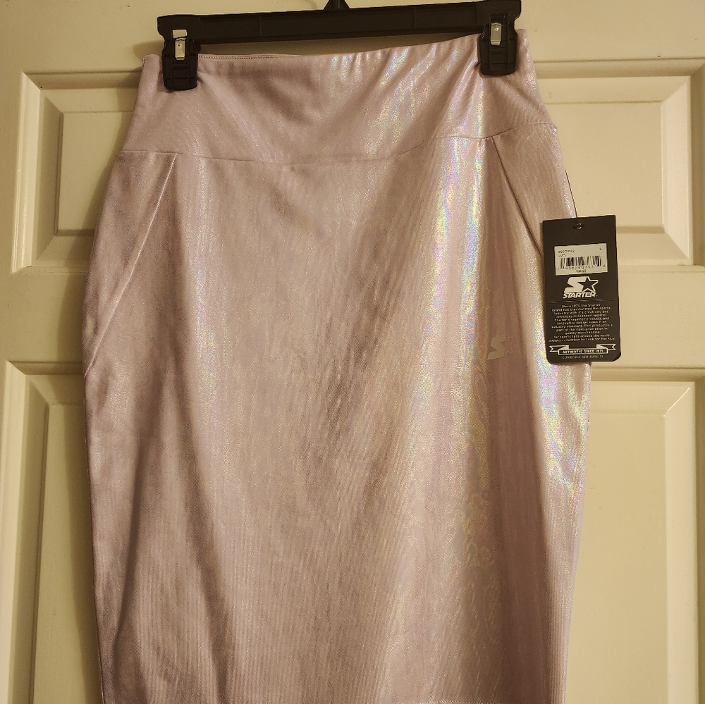 Starter black label iridescent pink retro pencil skirt